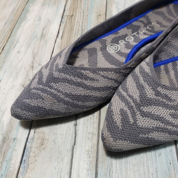 Rothy's Gray Zebra Striped  Points shoes. - Picture 10 of 11